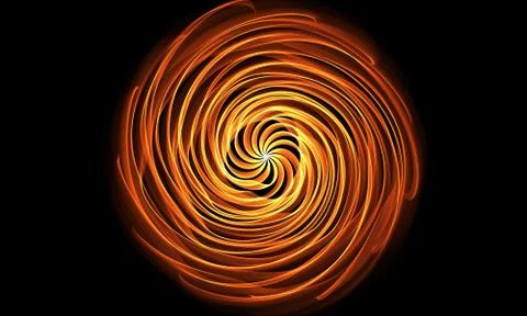 Abstract fire spiral on dark background. Stock Illustration