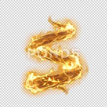 Abstract fire trail forming curved shape isolated on transparent. PSD Template