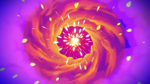 Abstract Fire Vortex Background With Purple Orange Spiral Explosion Stock Footage 332299646