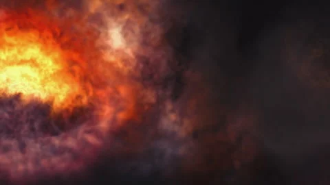 Abstract Fire Wall Background – Swirling Flames and Smoke Texture Stock Footage 346176064