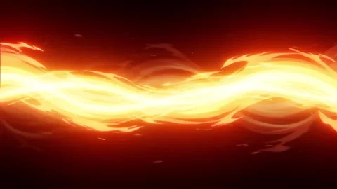 Abstract Fire Wave Background With Glowing Horizontal Flame Ribbon Stock Footage 332299102