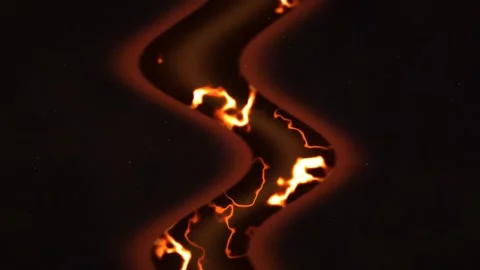 Abstract Fire Wave Background with Glowing Sparks and Distortion Stock Footage 347965767