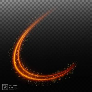 Abstract Fire Wave Light Sets with A Transparent Background, Isolated and E.. Stock Illustration