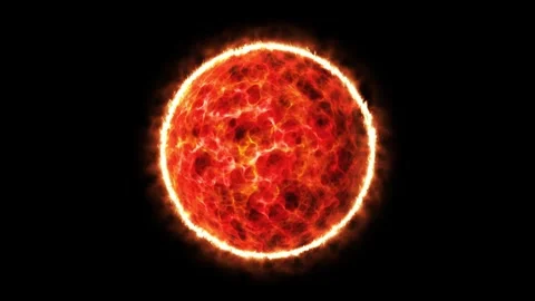 Abstract fireball. A bright orange sphere radiating light. Stock Footage 324149637