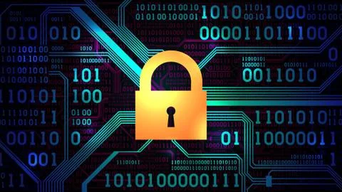 Abstract firewall, antivirus that protects computer and network. Lock Stock Illustration