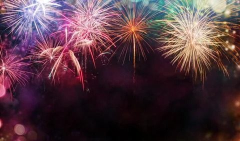 Abstract firework background with free space for text Stock Photos