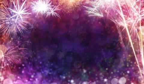 Abstract firework background with free space for text Stock Photos