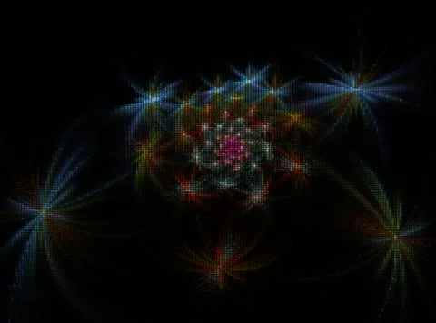 Abstract firework - dotted vector illustration with light effects Stock Illustration