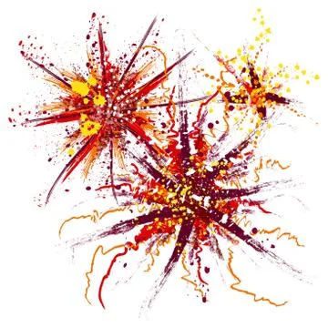 Abstract firework. Hand drawn grunge style art. Stock Illustration