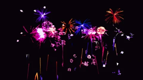 Abstract Firework Show Sketch Animation - Loop Stockbeeldmateriaal 56192317