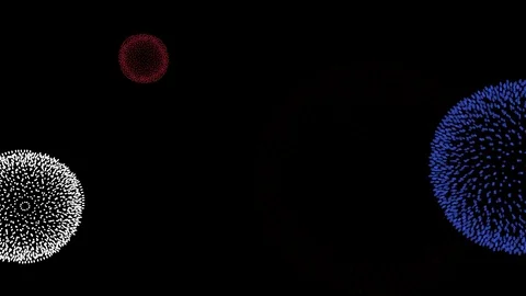 Abstract fireworks background (red, blue and white) - alpha channels included Stock Footage 91798172