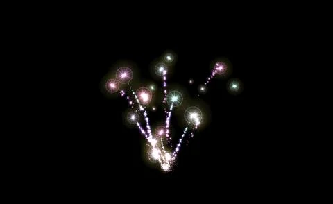 Abstract fireworks pulsating glow element from particles and dots. explosion Stock Illustration