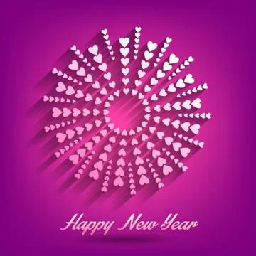 Abstract fireworks Vector Flat Icon Stock Illustration