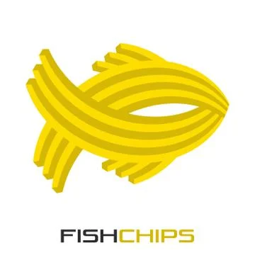 Abstract fish chips logo Stock Illustration