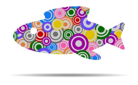Abstract fish circles icon vector イラスト素材