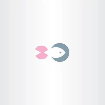 Abstract fish icon stylized vector symbol Stock Illustration