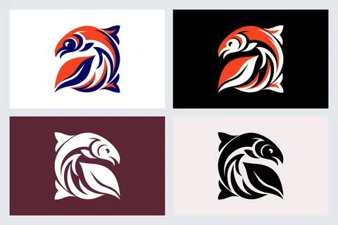 Abstract Fish Logo Icon Set Vector Illustration (1) Stock Illustration