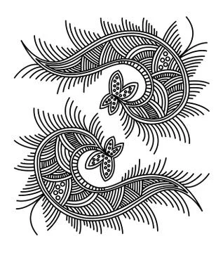 Abstract fish pattern design. The background is white. Stock Illustration