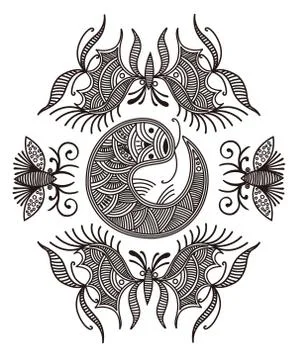 Abstract fish pattern design. The background is white. Stock Illustration