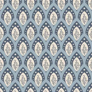Abstract fish scale pattern in oriental style Stock Illustration