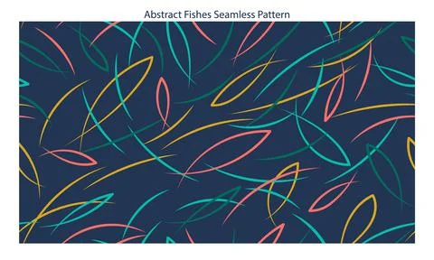 Abstract Fishes Seamless Pattern Stock Illustration