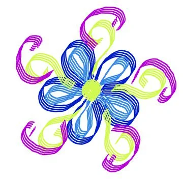 Abstract five-leaf flower of blue Stock Illustration