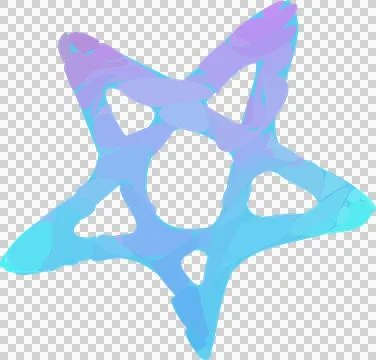 Abstract five-lobed form is floating in flat design on transparent bg with Stock Illustration