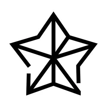 Abstract five pointed star icon with geometric lines Stock Illustration