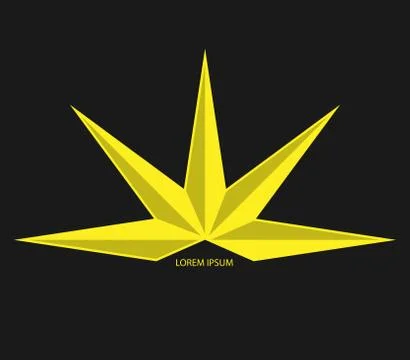 Abstract five-pointed star. Isolated on a black background. Stock Illustration