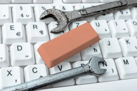 Abstract Fixing Outdated Websites, Maintaining Internet Connection, Researching Foto stock