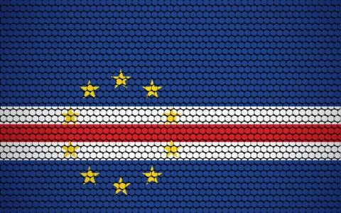 Abstract flag of Cape Verde made of circles. Cape Verdean flag designed with  Stock Illustration