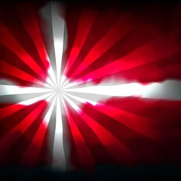 Abstract flag of denmark. Grunge background with sun rays for creative desidn 스톡 일러스트