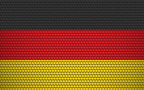 Abstract flag of Germany made of circles. German flag designed with colored d Stock-Illustration