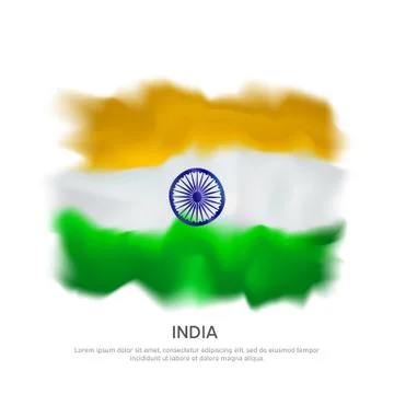 Abstract flag of India on white background. Indian flag banner vector design Stock Illustration