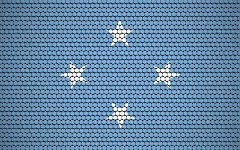 Abstract flag of Micronesia made of circles. Micronesian flag designed with c Stock-Illustration