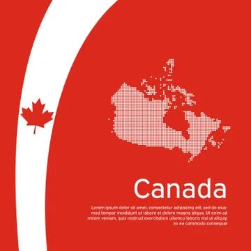 Abstract flag mosaic map of canada. Canadian patriotic cover, business booklet Stock Illustration