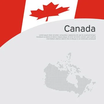 Abstract flag mosaic map of canada. Canadian patriotic cover, business booklet Stock Illustration