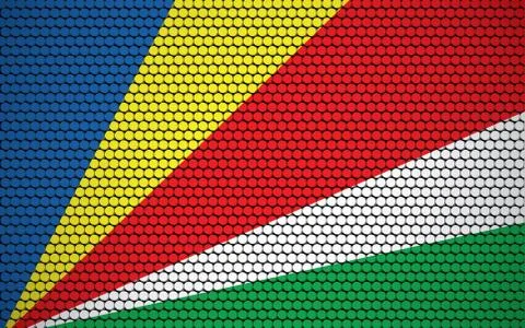 Abstract flag of Seychelles made of circles. Seychellois flag designed with c Stockillustratie