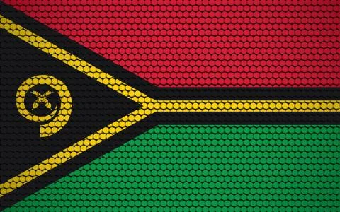 Abstract flag of Vanuatu made of circles. ni-Vanuatu flag designed with color Stock-Illustration