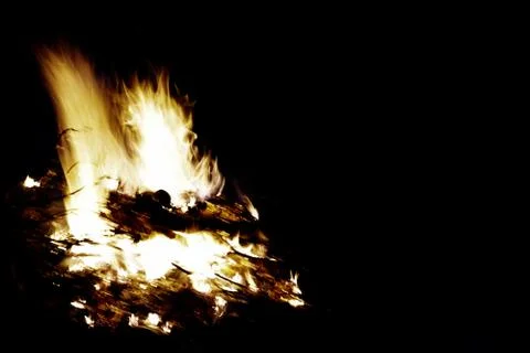 Abstract of flame on black background Stock Photos