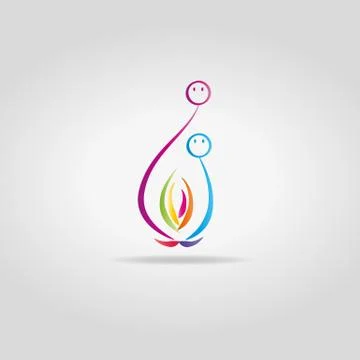 Abstract flame with faces 스톡 일러스트