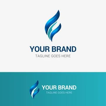 Abstract Flame Finance Logo Stock Illustration
