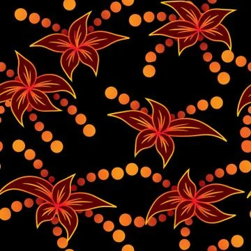 Abstract flame-flowers background Stock Illustration