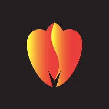 Abstract Flame Heart Gradient Symbol Stock Illustration
