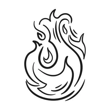 Abstract flame motif in vector smooth curves, energetic and modern. Stock Illustration
