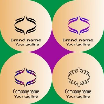 Abstract Flame or Wing Motif logo Stock Illustration