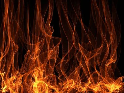 Abstract flame Red orange fire flame over black background digital illustr... Foto stock