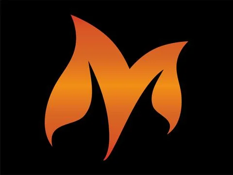 Abstract Flame Vector, Clean Fire Icon for Power, Heat, and Energy Themes Stock Illustration
