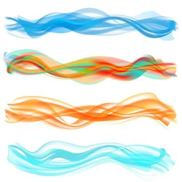 Abstract flame Wave set. Vector Illustration. Stock Illustration