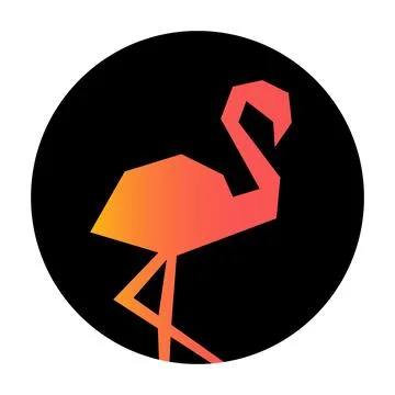 Abstract flamingo vector icon Stock Illustration